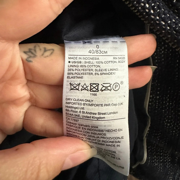 Banana republic Blue & White  Blend Tweed Blazer Size 0 - Picture 4 of 5